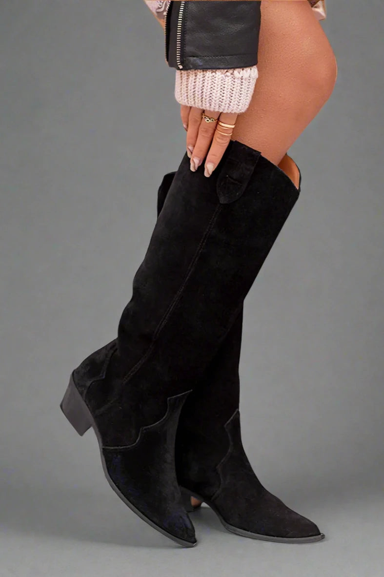 Suede Knee-High Boots